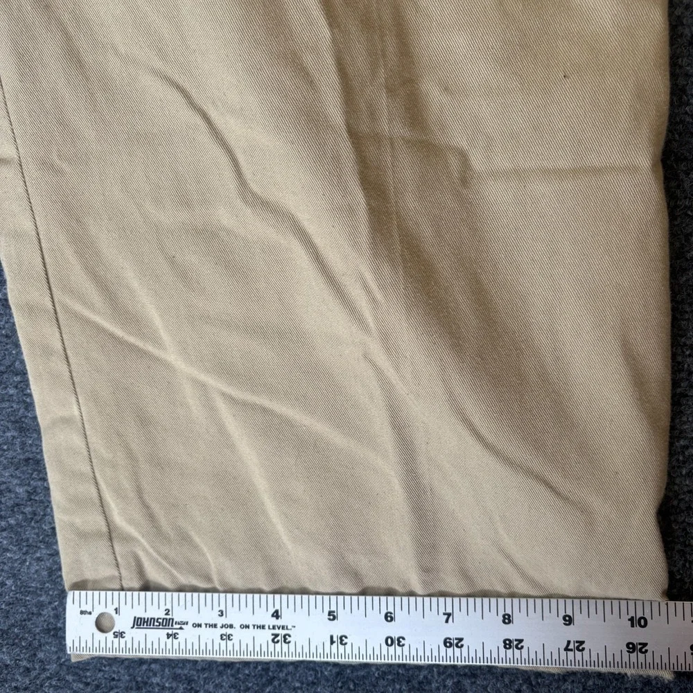 Haband's Ice House Tan Flannel Lined Slacks Pants Men 48x29 Tan Cotton High Rise